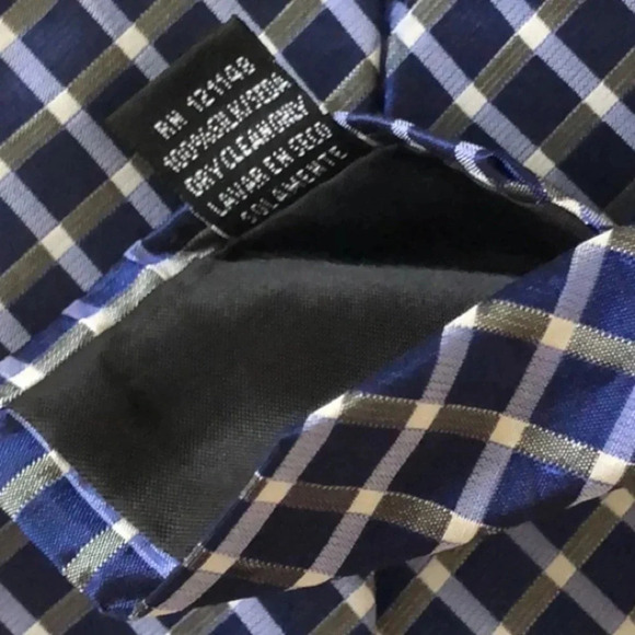 Apt 9 Blue Window Pane Plaid Silk Neck Tie - Picture 4 of 4